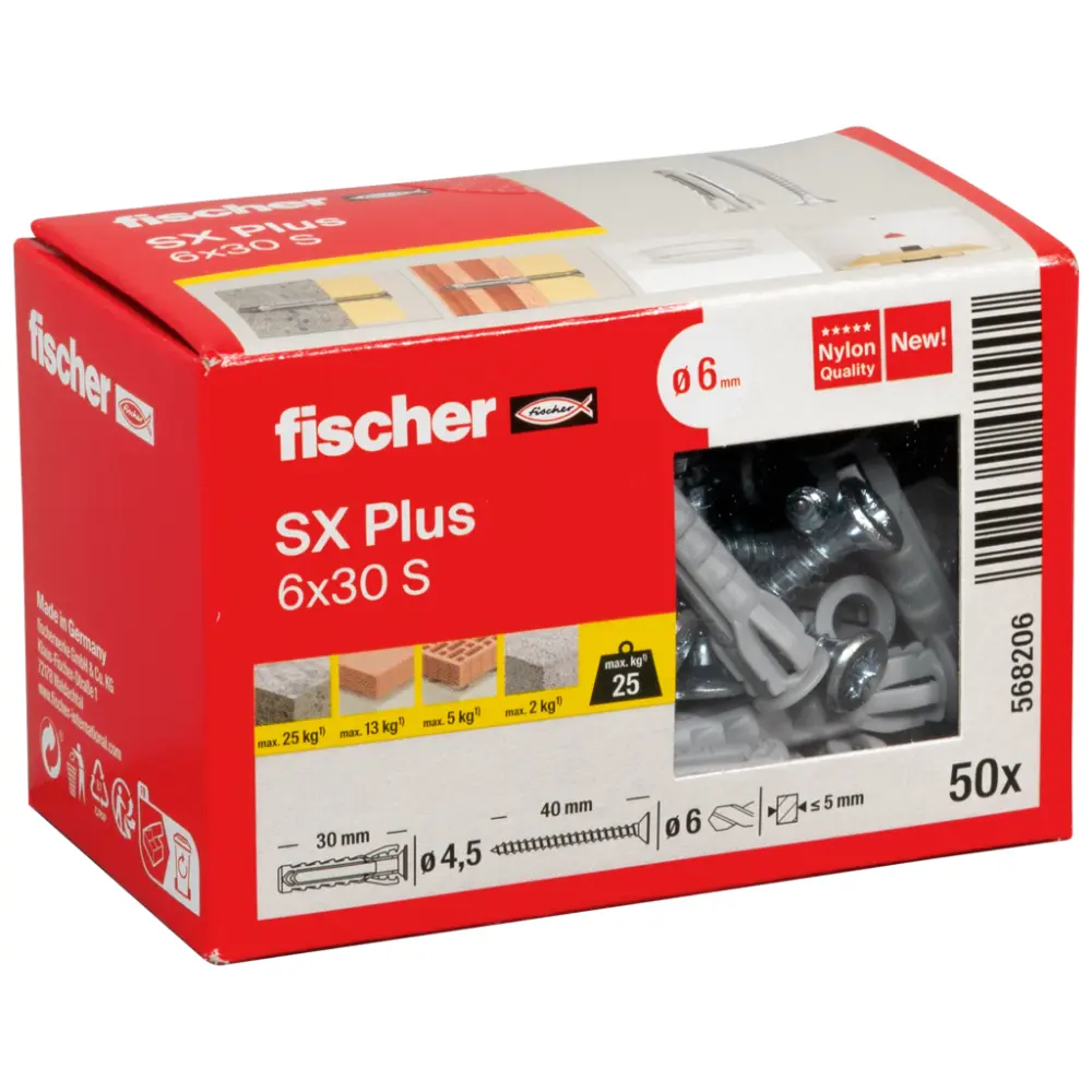 Fischer Spreizdübel SX Plus 6x30 S