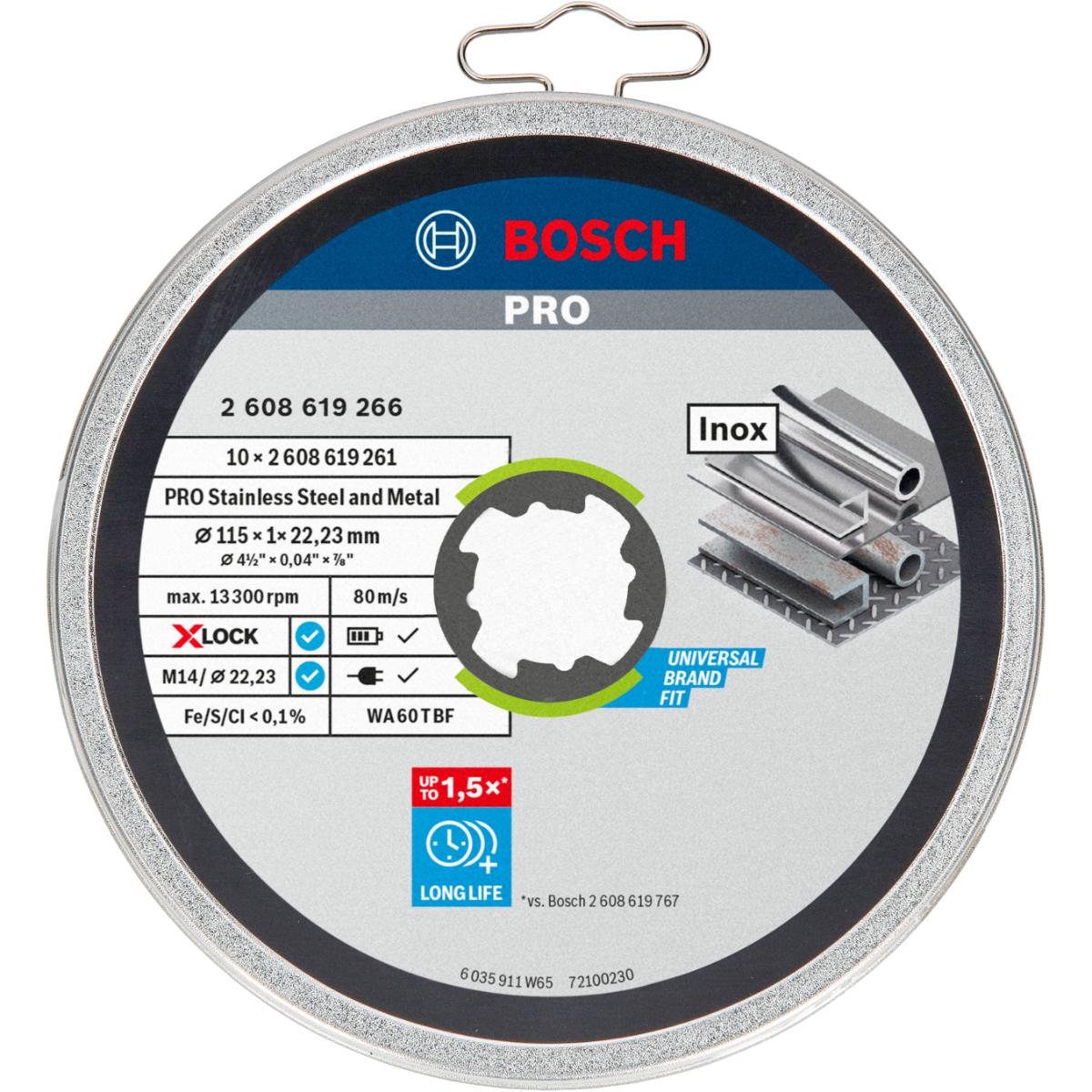 Bosch PRO Trennscheibe X-LOCK gerade Standard for Inox WA 60 T BF ø 115 mm