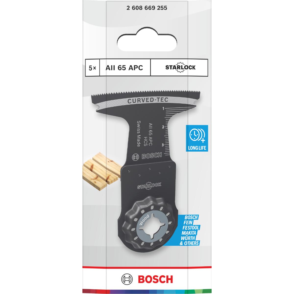 Bosch AII 65 APC Holz Tauchsägeblatt, Starlock, 65 x 40 mm, 5-Stück