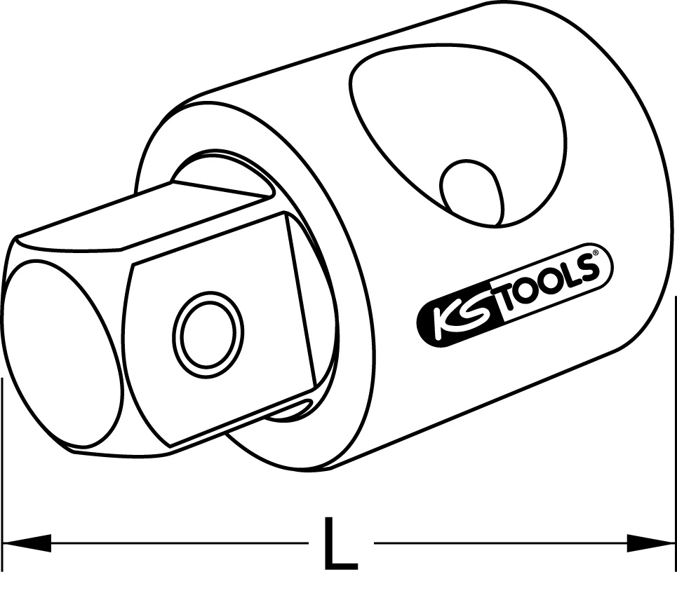 KS Tools 3/8" Gleitstück-Vergrößerungsadapter, 3/8"Fx1/2"M
