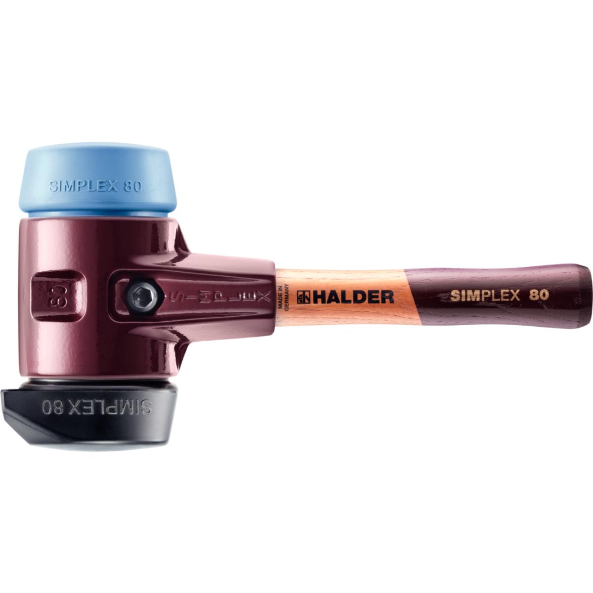HALDER SIMPLEX - Schonhammer mit TE-Gehäuse und Holzstiel, Gummikomposition mit Standfuss / TPE-soft