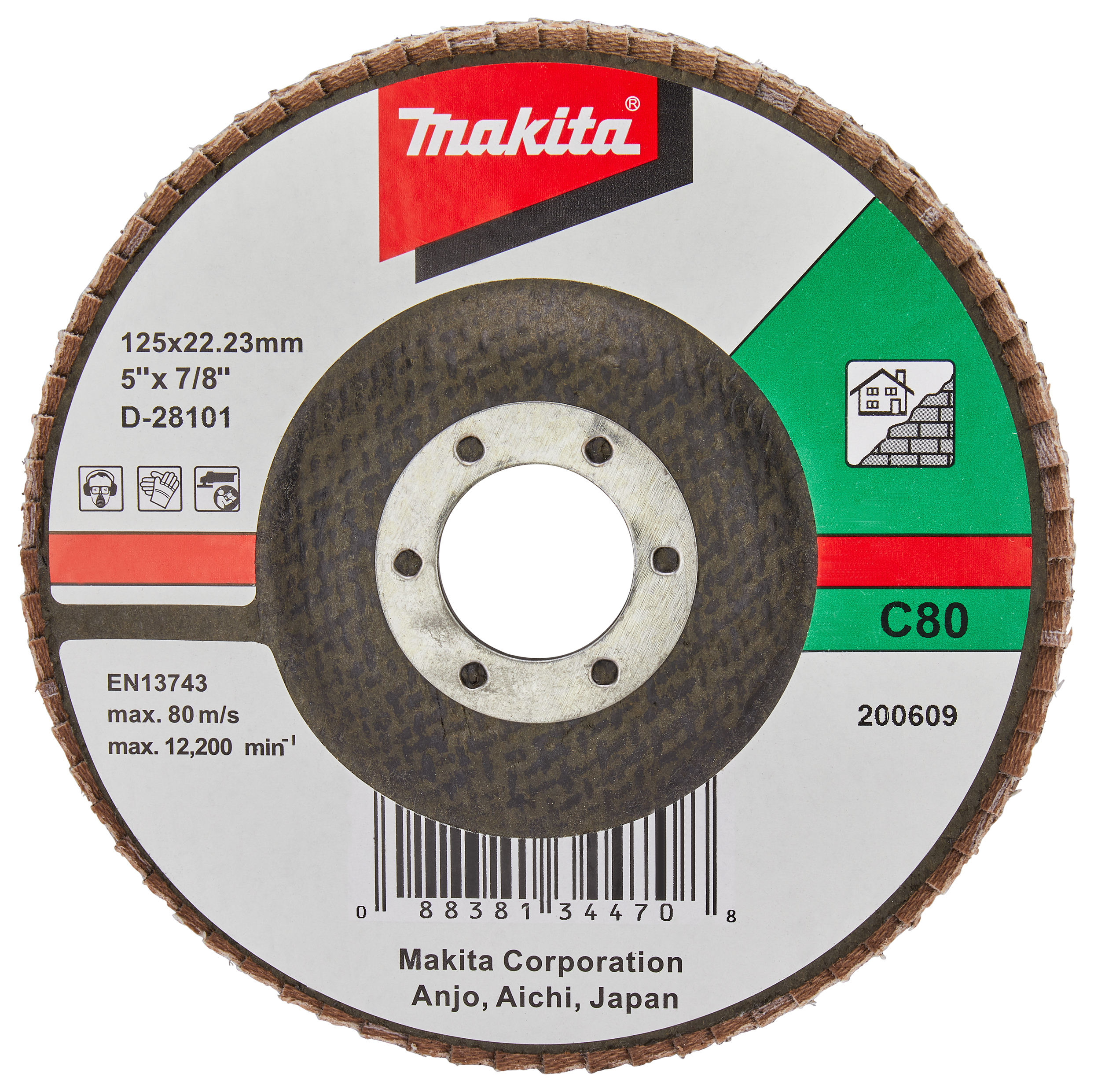 Makita Fächerschleifscheibe 125mm C80F - D-28101