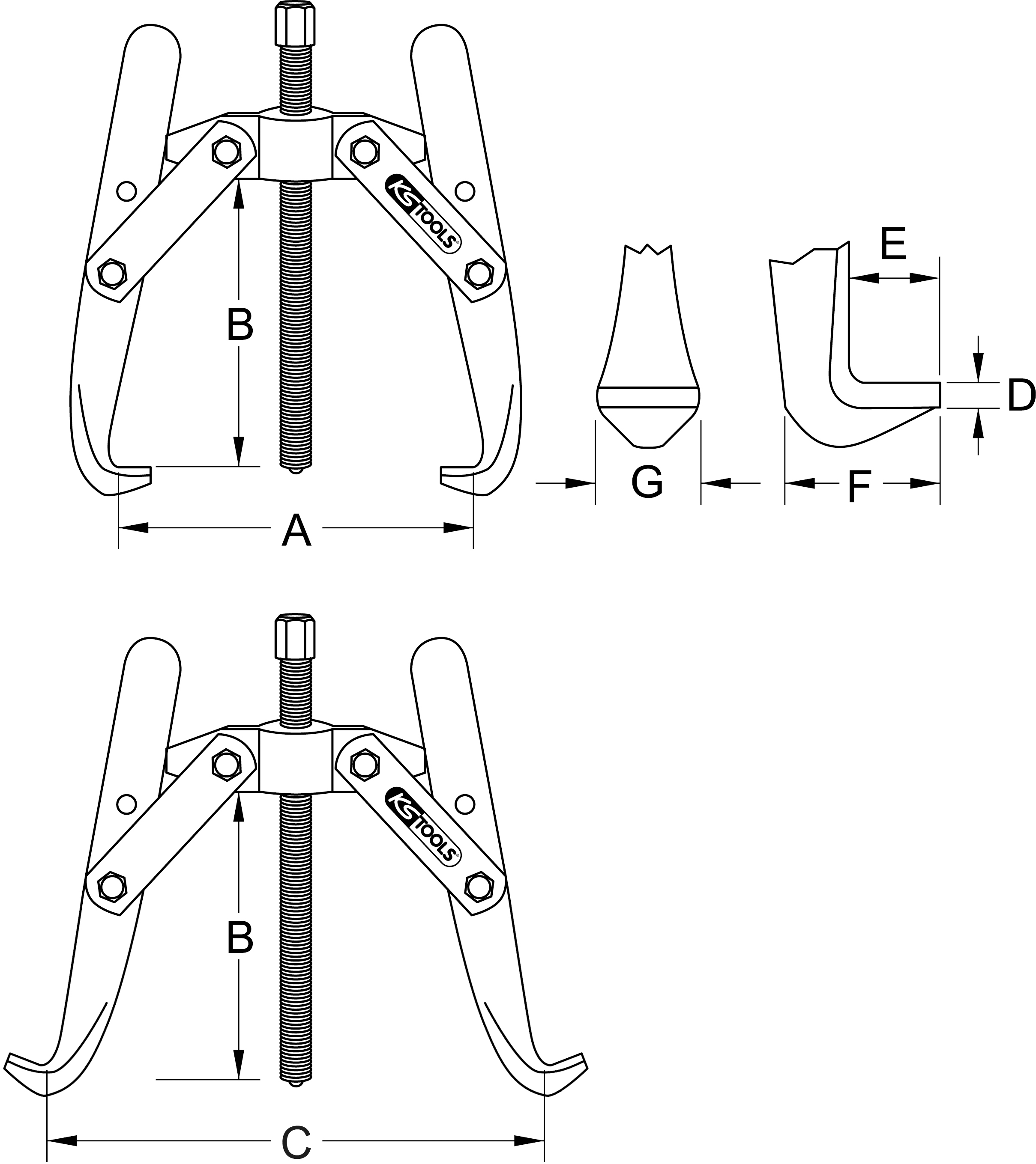 KS Tools Universal-Abzieher 2-armig