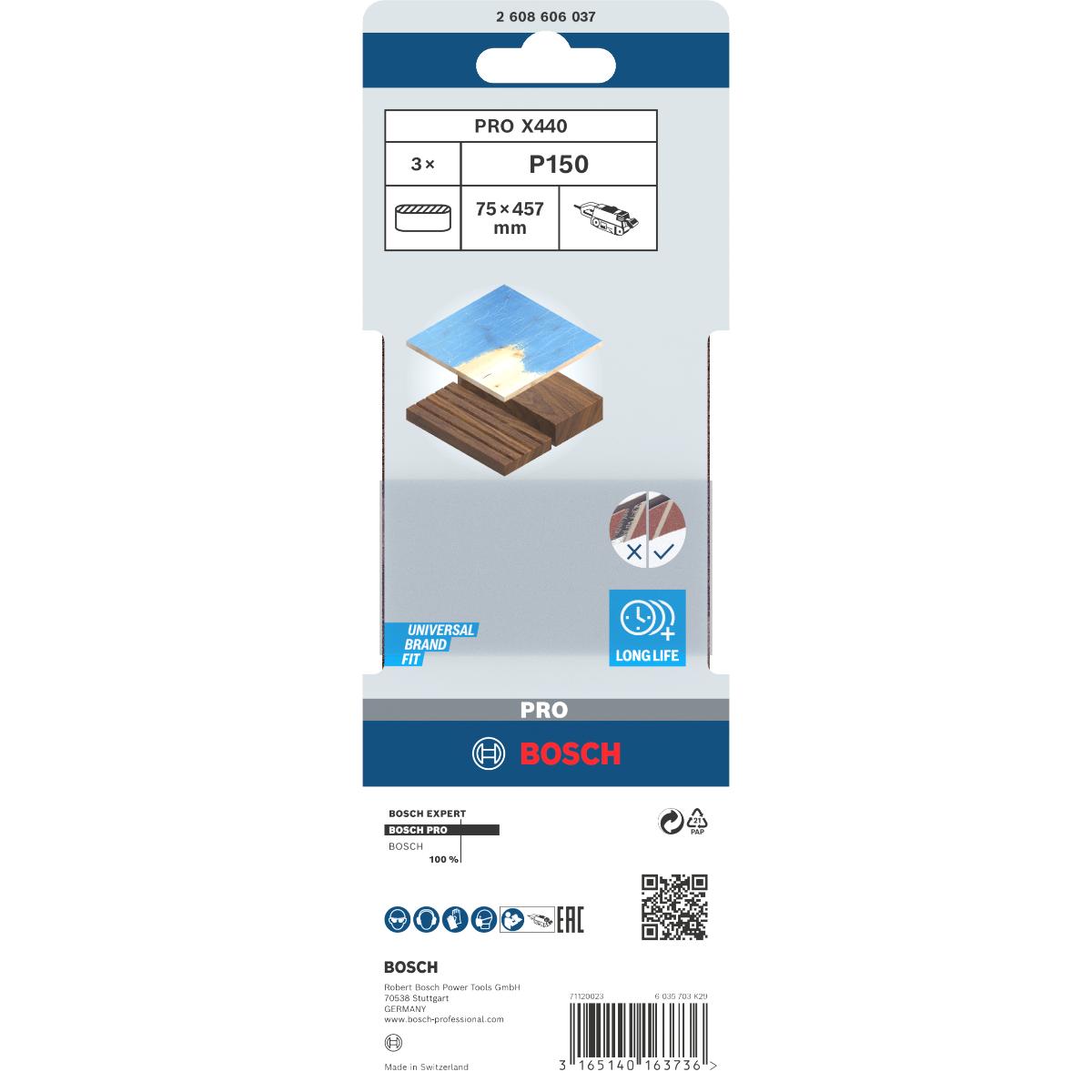 Bosch PRO Schleifband-Set X440 Best for Wood and Paint, 3-teilig