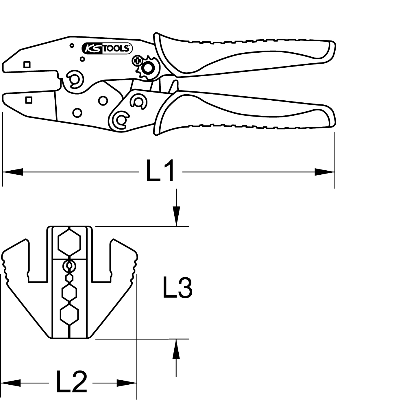 KS Tools Crimpzange für Koaxialstecker
