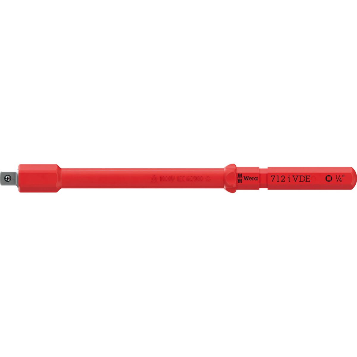 Wera Kraftform Kompakt A VDE 712 i Adapterklinge, isoliert, für 1/4 zoll Steckschlüsseleinsätze, 1/4 zoll x 154 mm