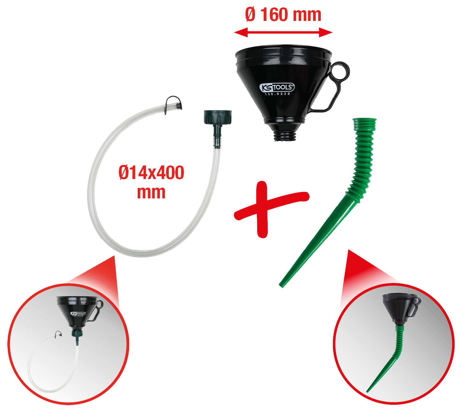 KS Tools Universal-Trichter-Satz, 3-tlg