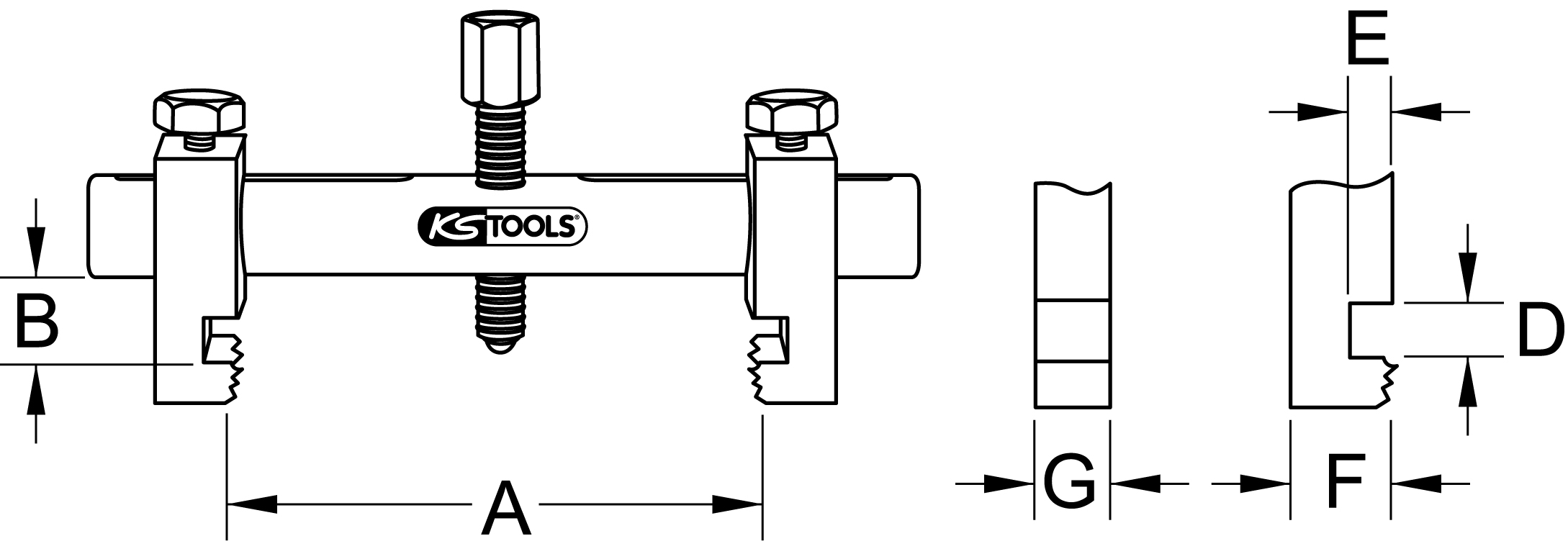 KS Tools Universal-Rillen-Riemenscheiben-Abzieher Ø 40-165 mm