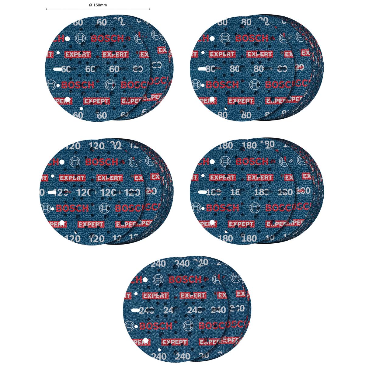 Bosch EXPERT O780 Folienschleifscheiben 150 mm, 55-teiliges Set