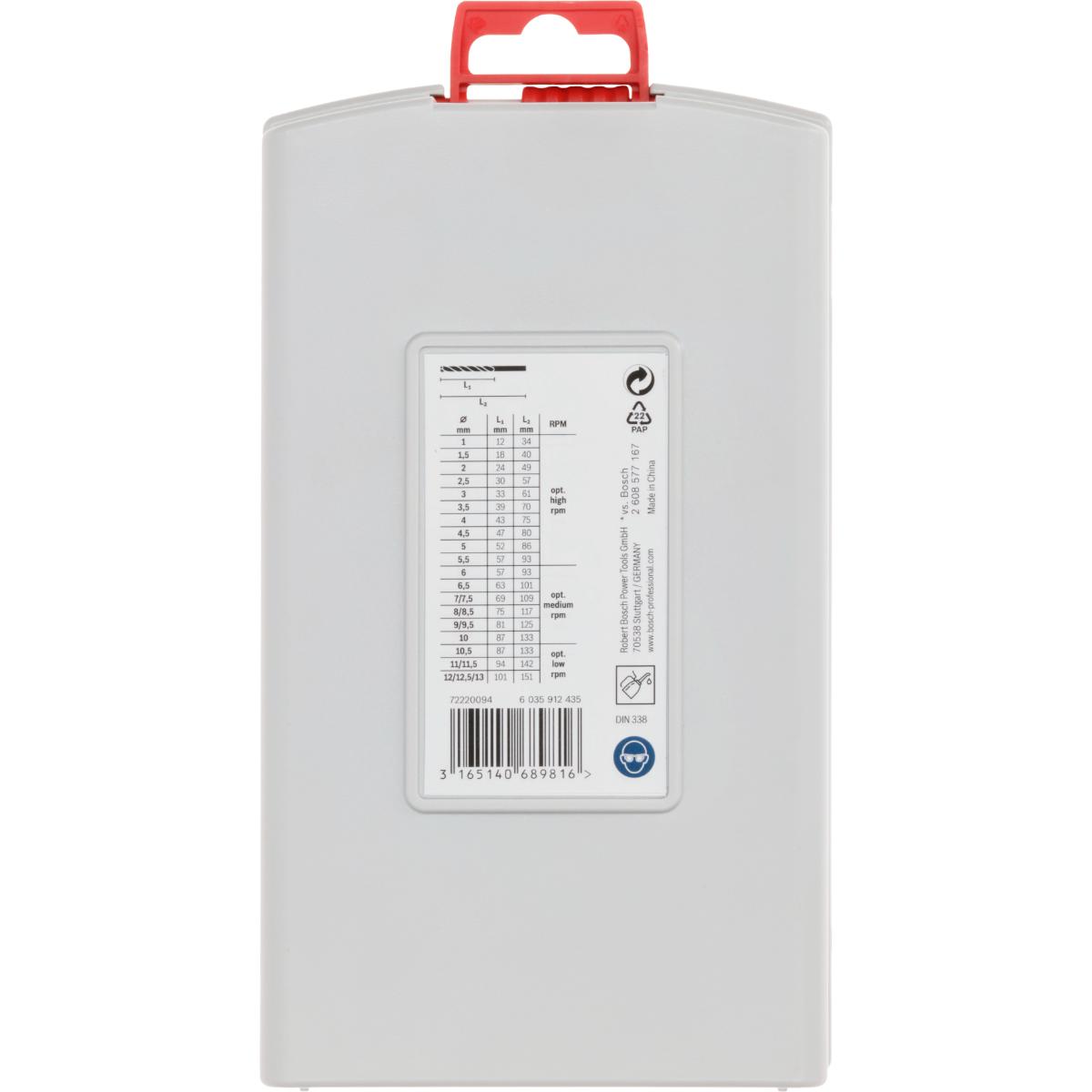 Bosch Metallbohrer-Set HSS-G, ProBox, 25-teilig, DIN 338, 135° 1-13 mm