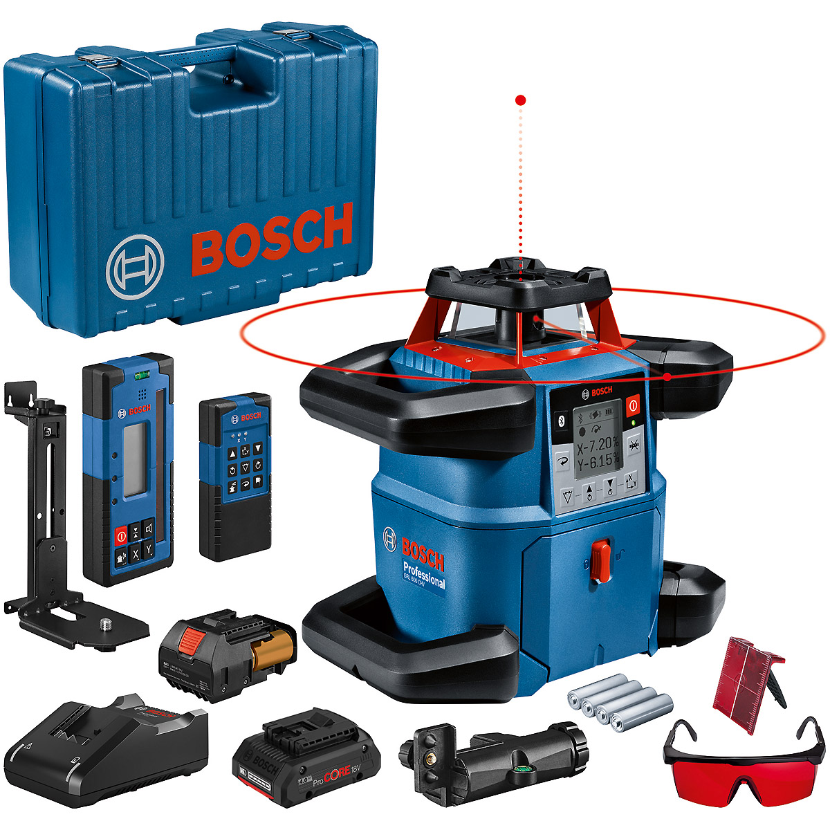 Bosch Rotationslaser GRL 600 CHV, mit Akku und Schnellladegerät
