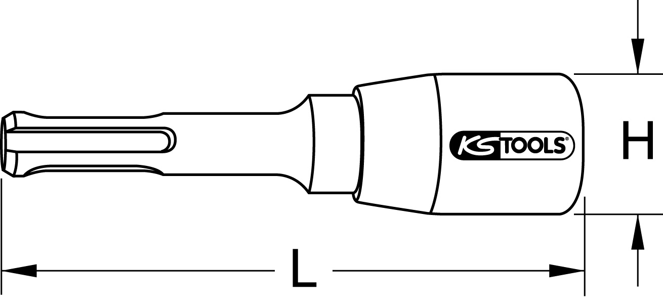 KS Tools Stockschraubendreher mit SDS-Aufnahme