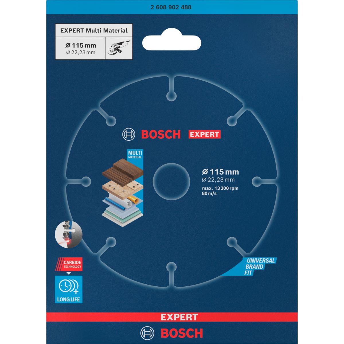 Bosch EXPERT Multi Material Carbide-Trennscheibe, 115 x 22,23 mm