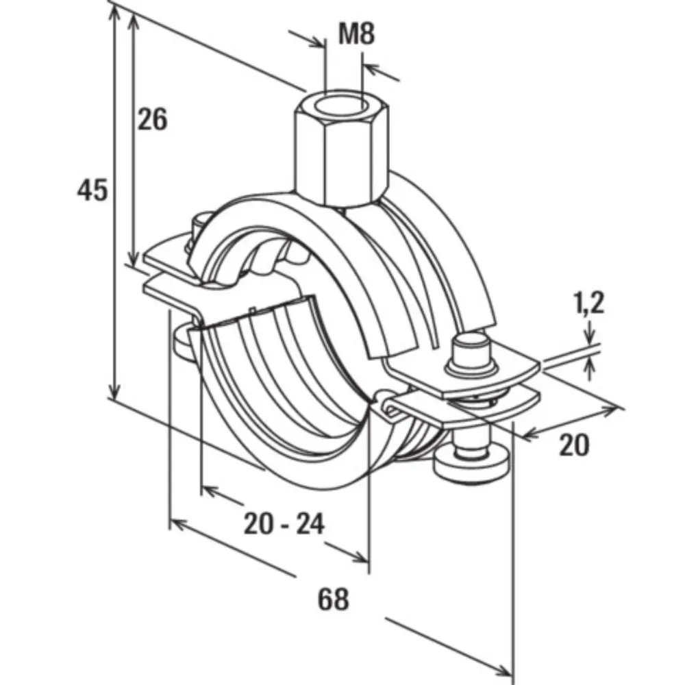 Fischer Rohrschelle FRS 1/2" A2