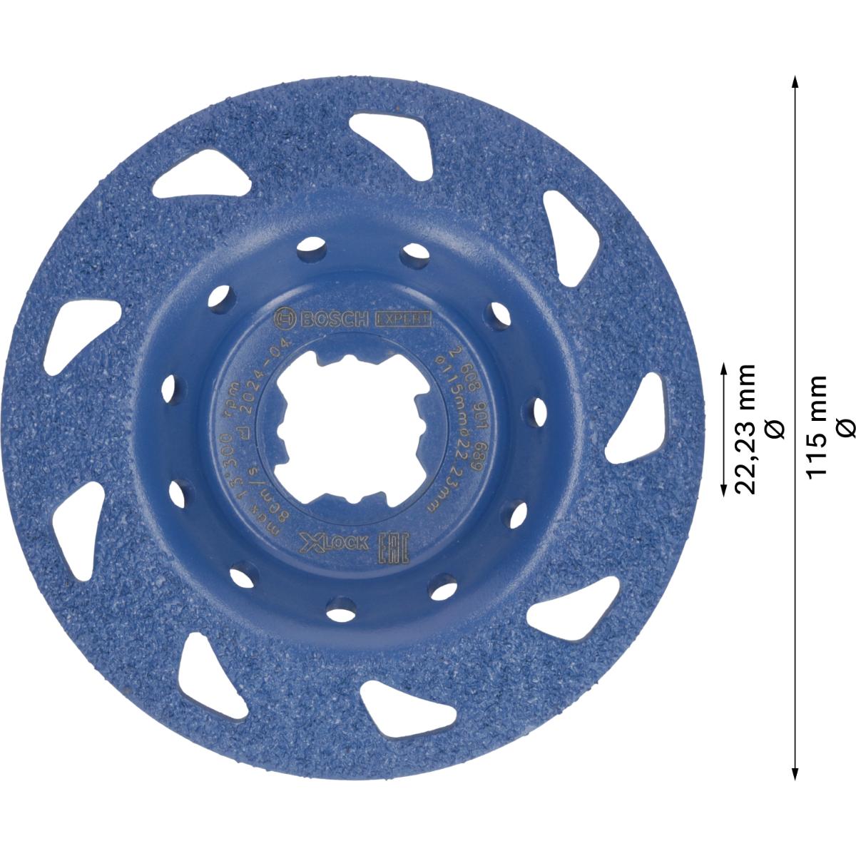 Bosch EXPERT Multi Material Carbide-Topfscheibe fein X-LOCK, 115 mm, 22,23 mm