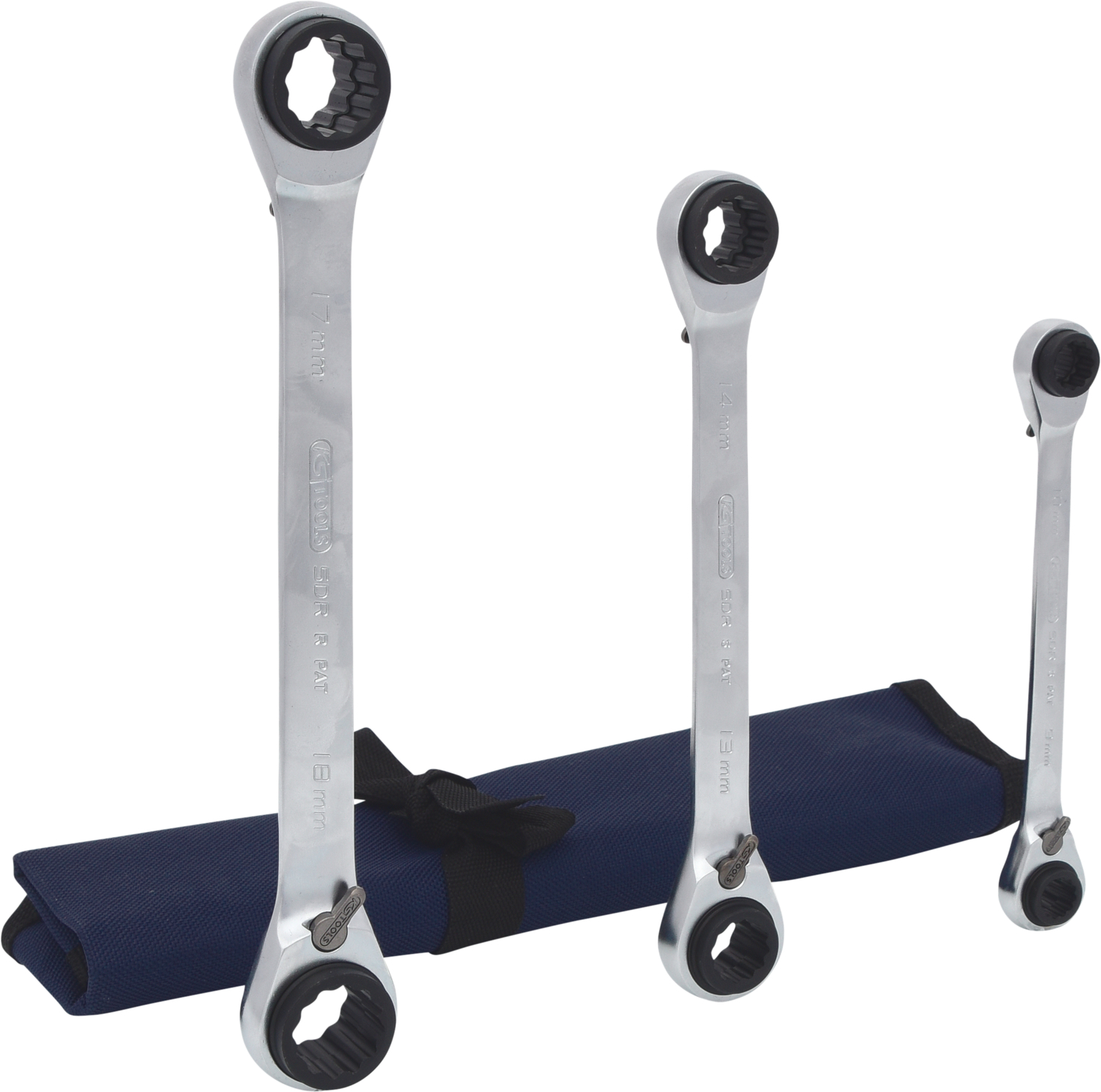 KS Tools 4 in 1 GEARplus umschaltbar Doppel-Ratschenringschlüssel-Satz, 3-tlg