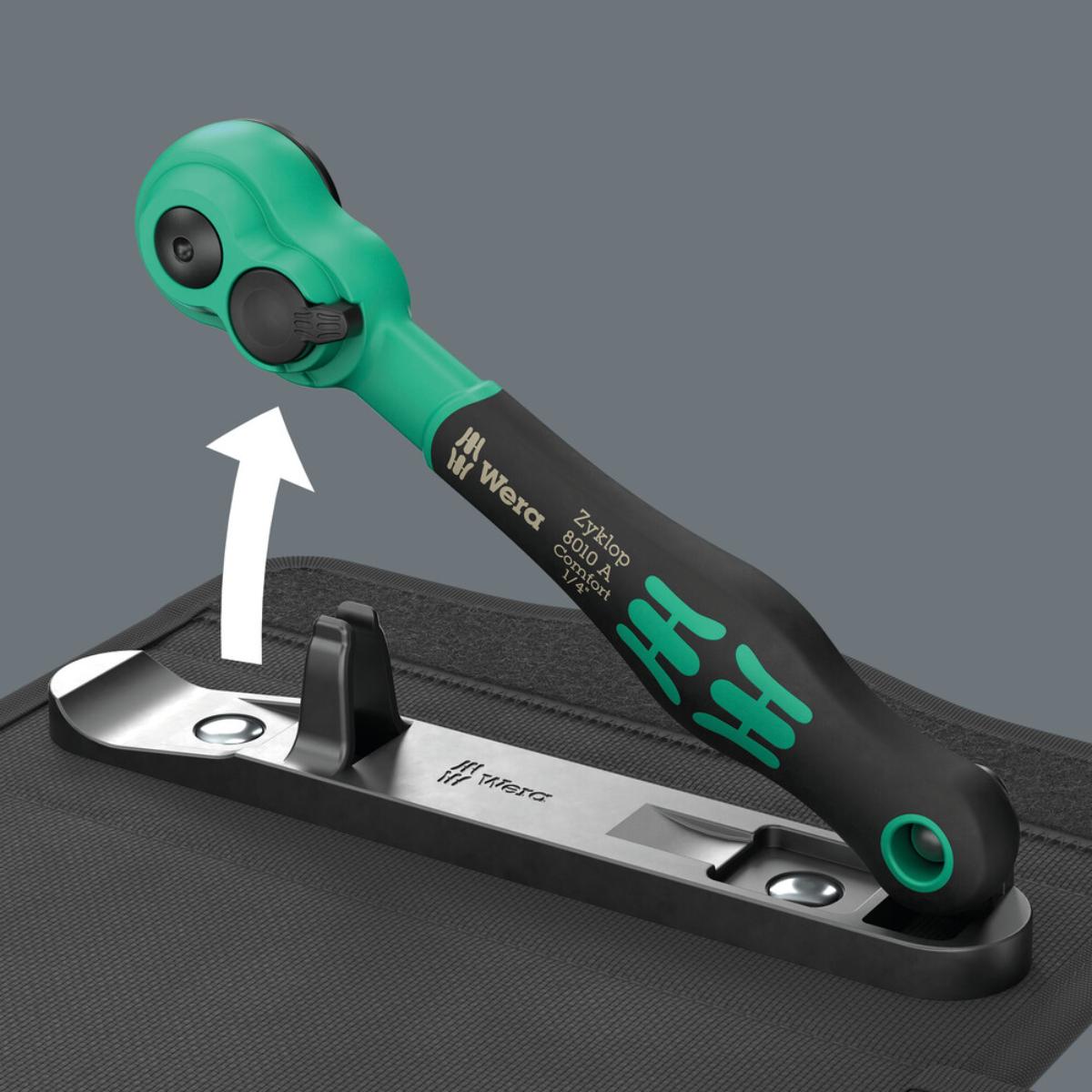 Wera 8100 SA 15 Zyklop Comfort Knarrensatz, Umschalthebel, 1/4"-Antrieb, zöllig , 28-teiliges Set