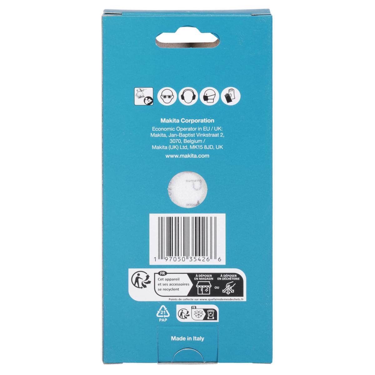 Makita Schleifpapier 80x130mm, Körnung A120,Klett, 8 Loch, 10 Stück