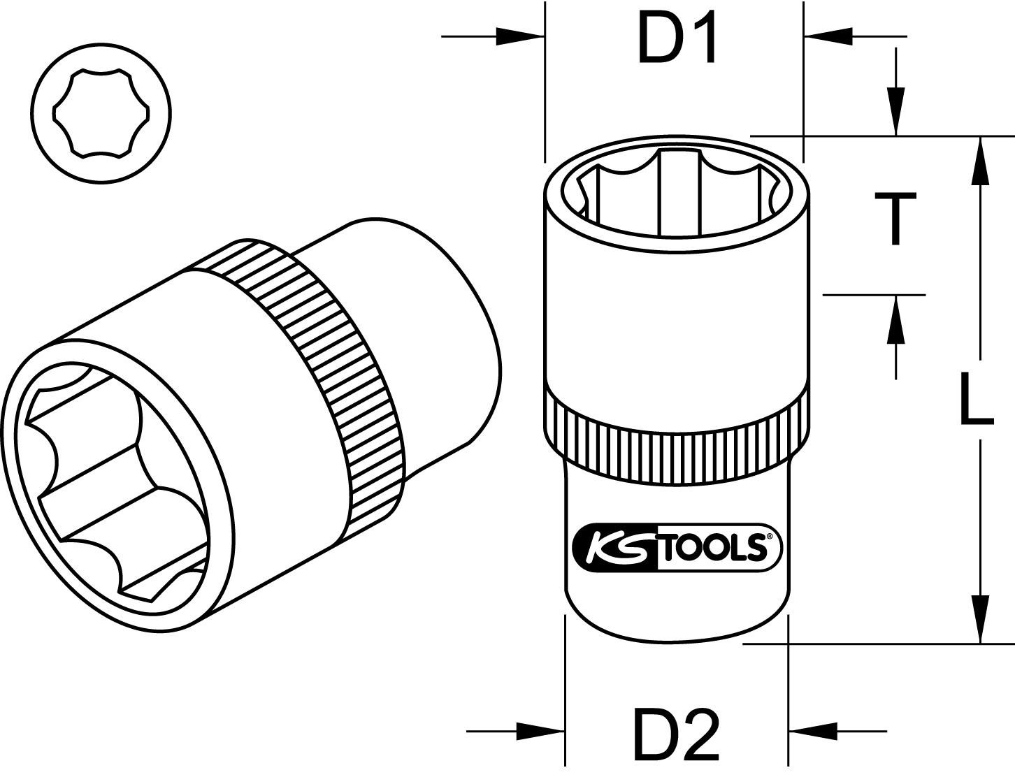 KS Tools 1/2" Stecknuss