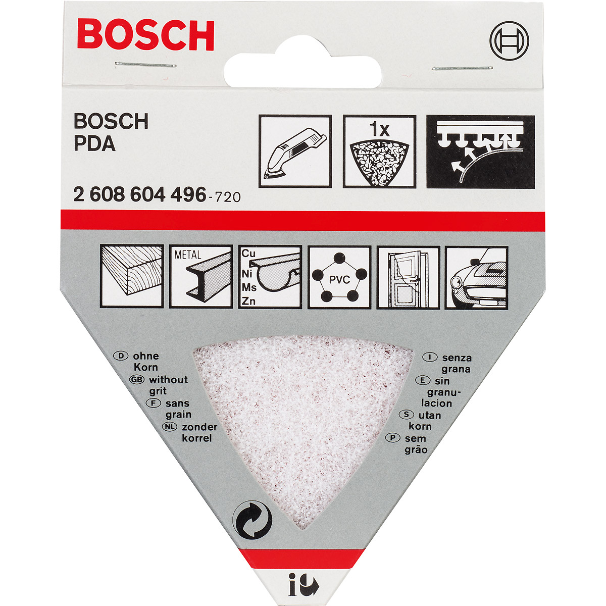 Bosch Reinigungsvlies für Dreieckschleifer, 93 mm, ohne Korn