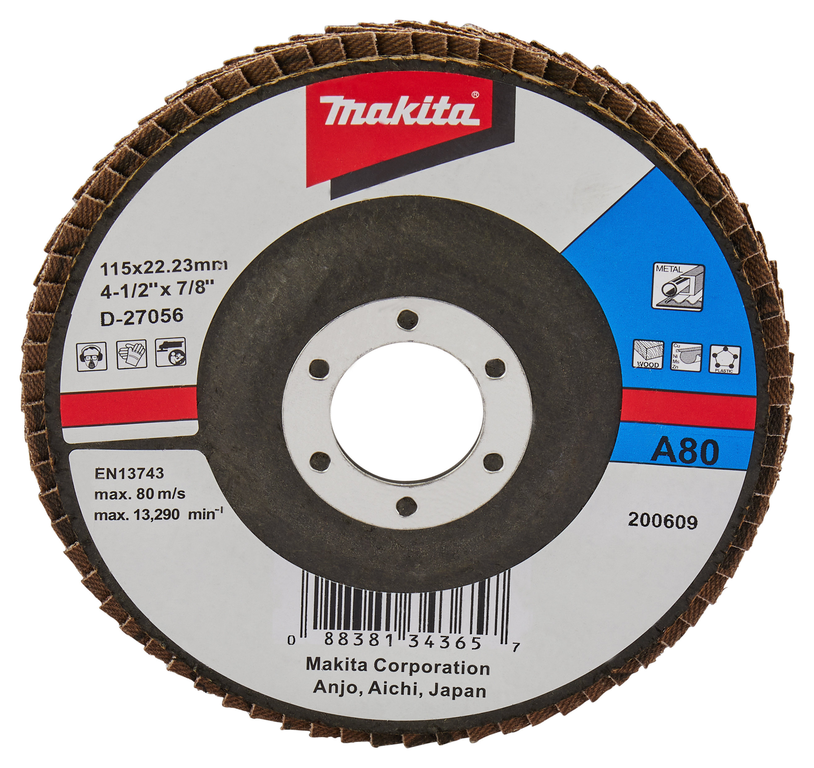 Makita Fächerschleifscheibe 115mm A80 - D-27056
