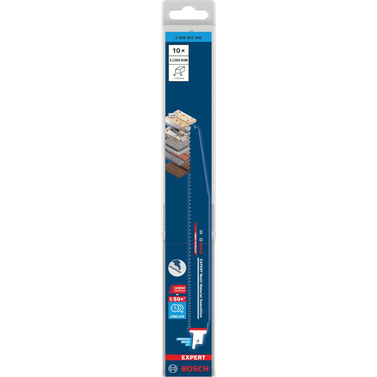 Bosch EXPERT Multi Material Demolition S1269XHM Säbelsägeblatt 300mm, 10-Stück
