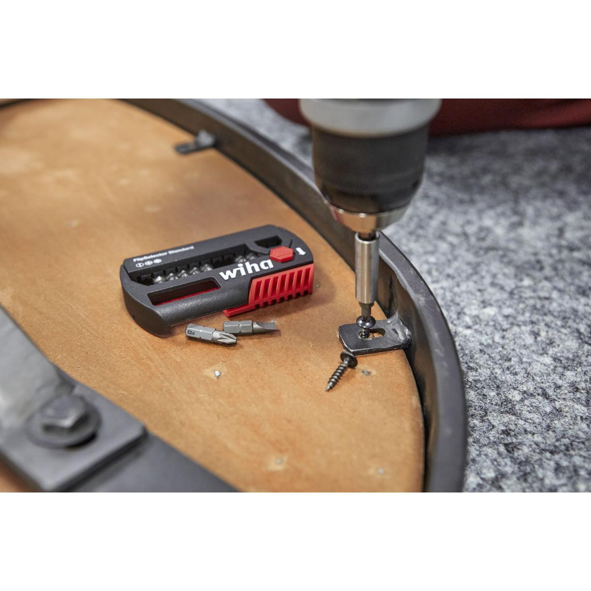 Wiha Bit Set FlipSelector Standard 25 mm Schlitz, Phillips, Pozidriv 13-teilges Set 1/4 zoll C6,3