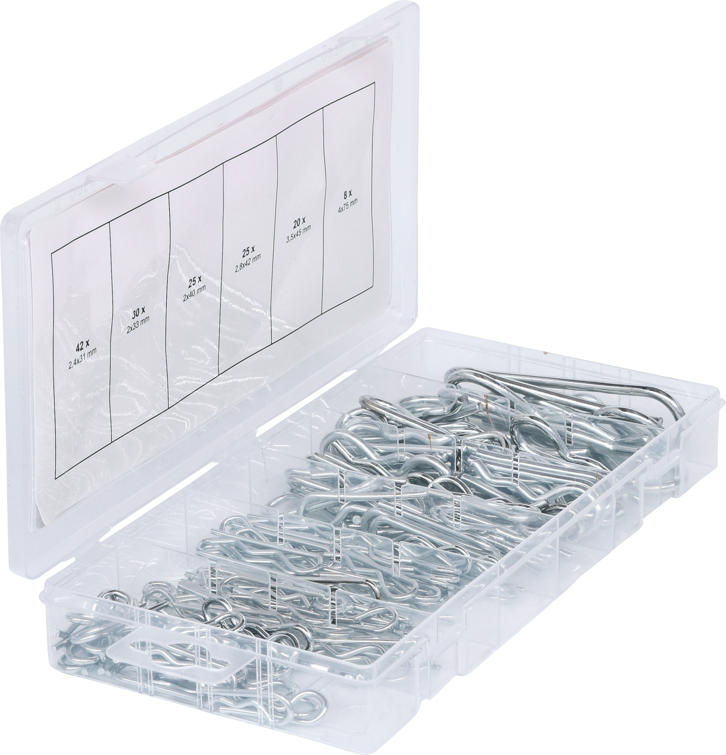 KS Tools Sortiment Federsplinte, 1,8x33 - 3,9x75, 150-tlg