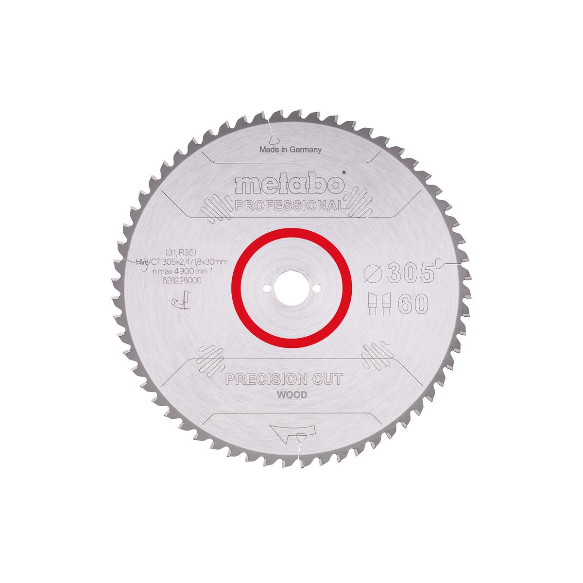Metabo Sägeblatt precision cut wood - professional WZ 5° neg