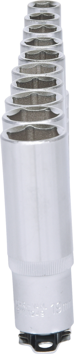 KS Tools 1/2" Sechskant-Stecknuss-Satz, lang, 10-tlg 10-19mm
