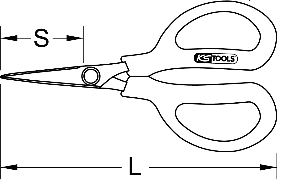 KS Tools Universal-Kevlar-Werkstattschere, 140mm