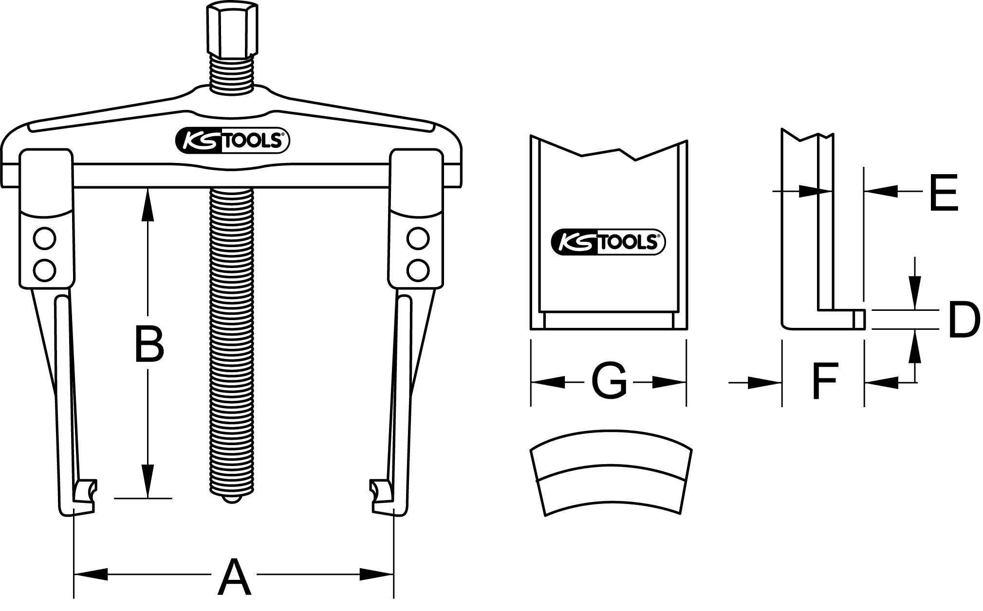 KS Tools Universal-Abzieher-Satz, 8-tlg