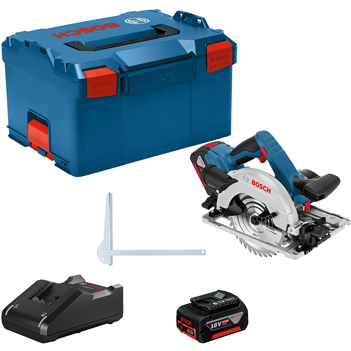 Bosch Akku-Kreissäge GKS 18V-57 G, mit 2 x 4.0 Ah Li-Ion Akku, L-BOXX