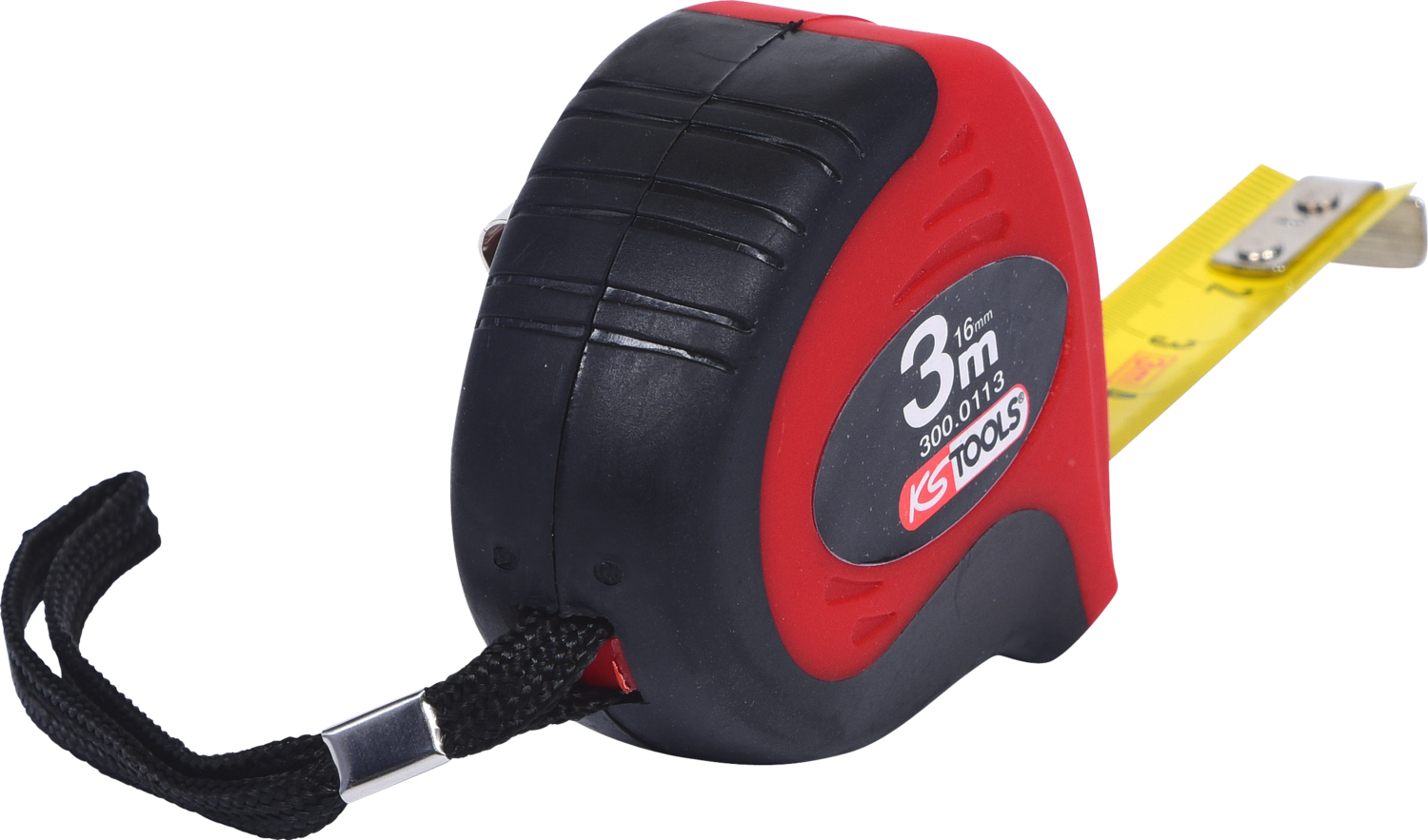KS Tools Bandmaß mit Feststeller,schwarz-rot