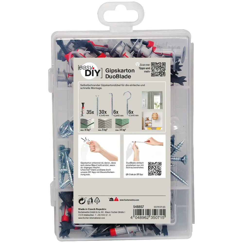 Fischer EasyDIY Box Gipskarton DuoBlade (77 Teile)