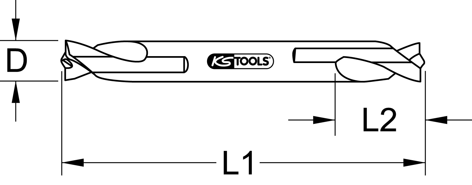 KS Tools HSSE Doppelend-Schweißpunkt-Bohrer, 8mm