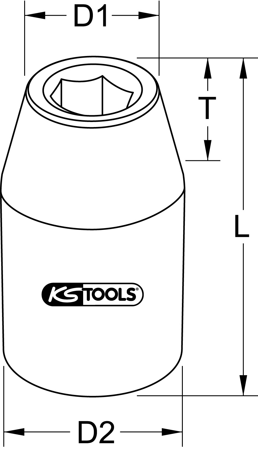 KS Tools 1/2" Bit-Adapter-Stecknuss, für Bits 5/16"