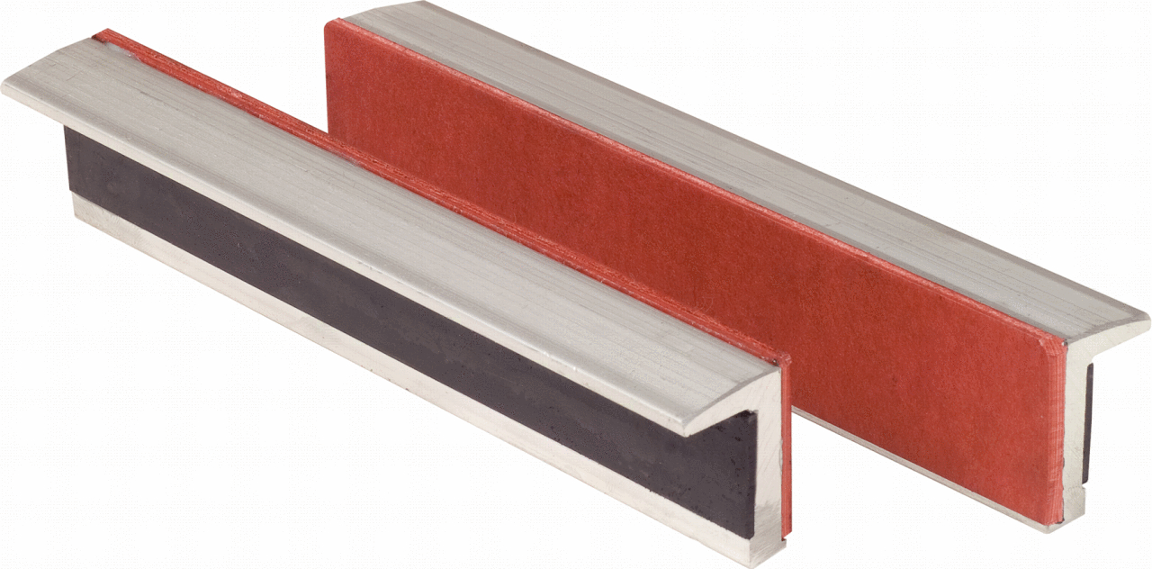 KS Tools Alu-Schraubstock-Schonbacken,Gummibesatz
