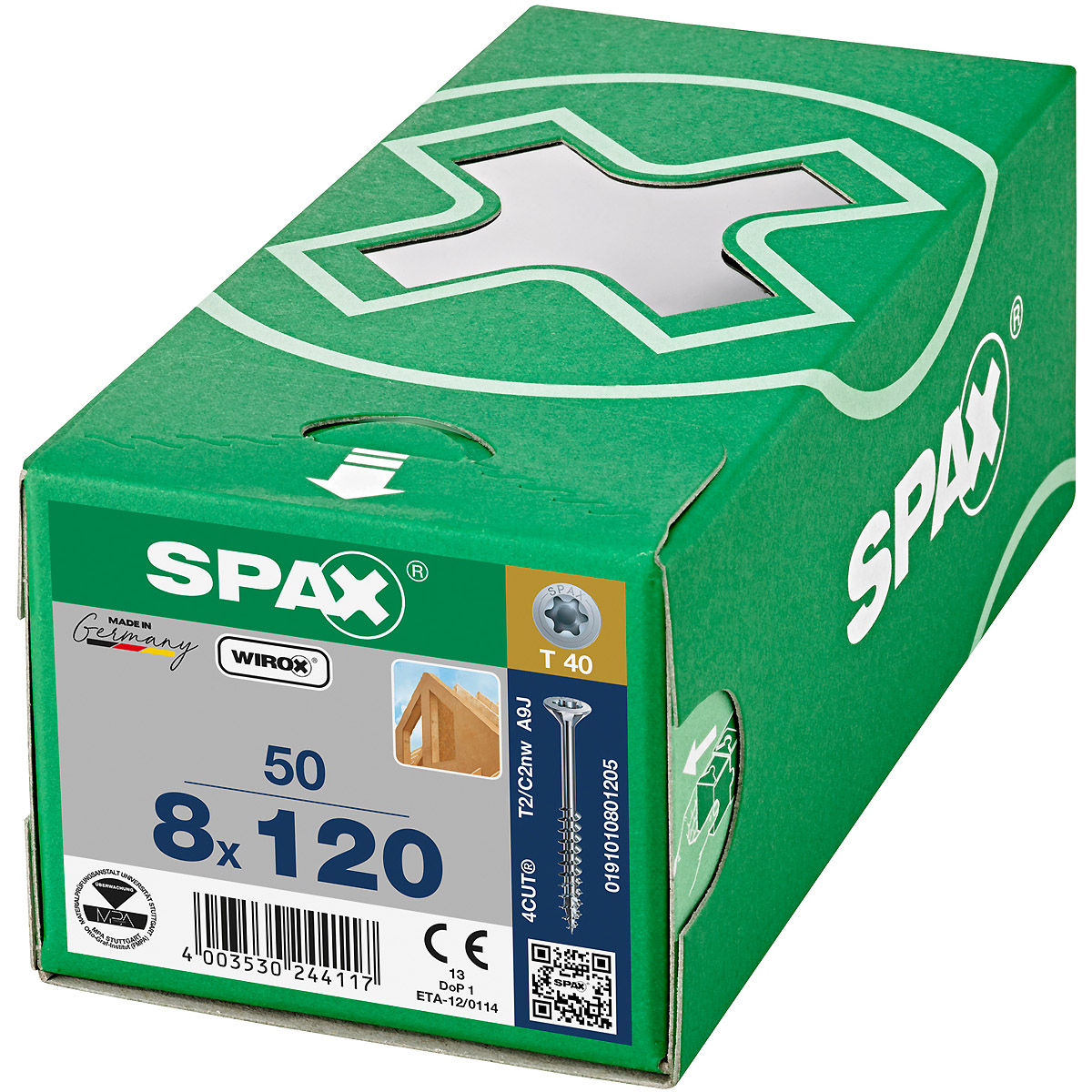SPAX Senkmultikopf Bremsrippen T-Star Plus T40 Teilgewinde WIROX, 50 Stück