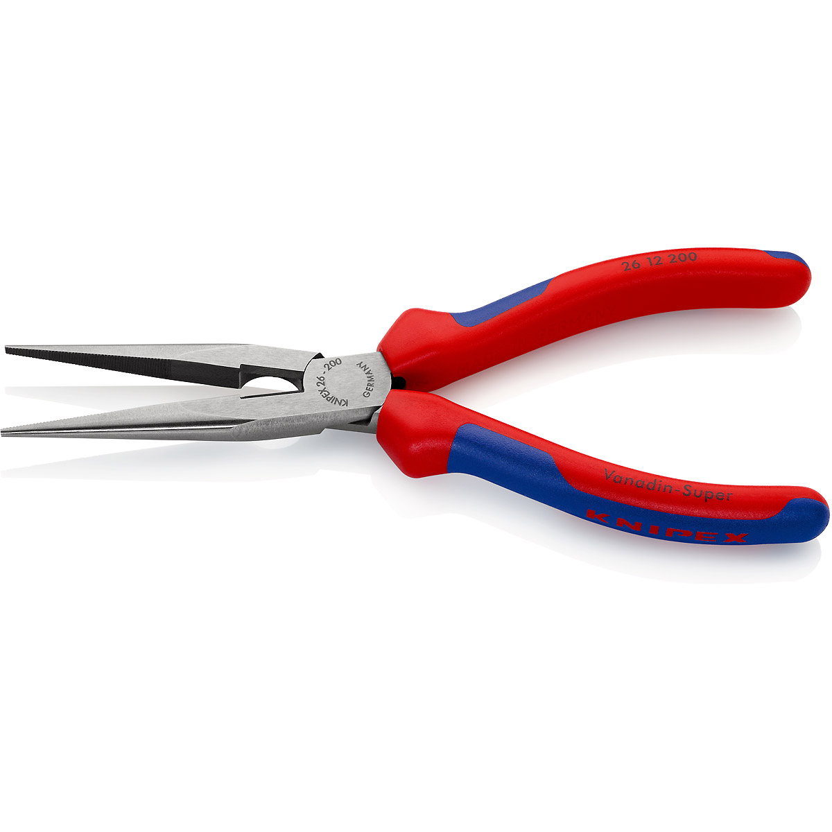 KNIPEX Flachrundzange mit Schneide atramentiert (Storchschnabelzange)