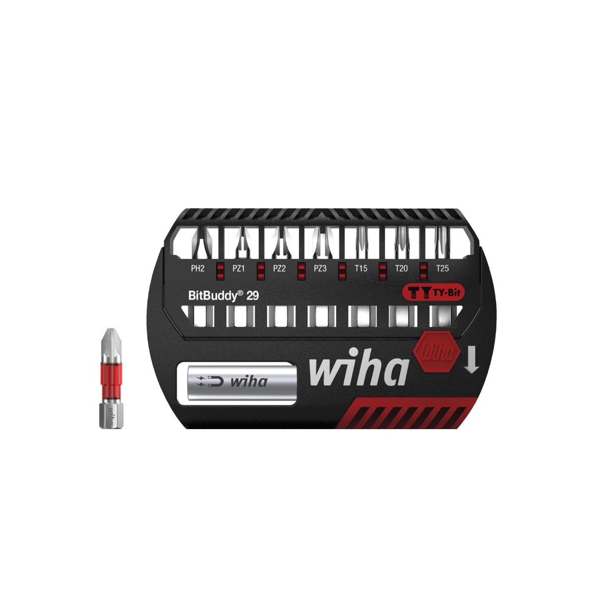 Wiha Bit Set BitBuddy TY-Bit 29 mm Phillips, Pozidriv, TORX 8-teilges Set 1/4 zoll C6,3