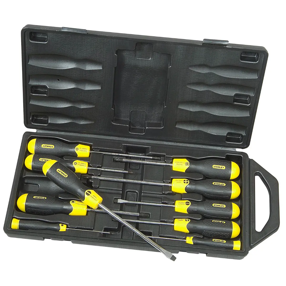 STANLEY Schraubendreher-Set CushionGrip 10-teilig Schl. Pozidriv Magnetische