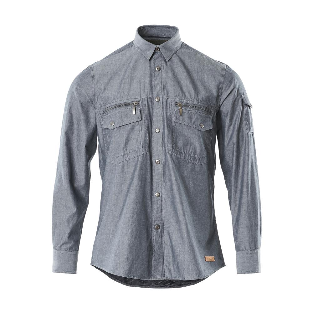 MASCOT Norwood Herren Langarmhemd CROSSOVER dunkelblau Denim