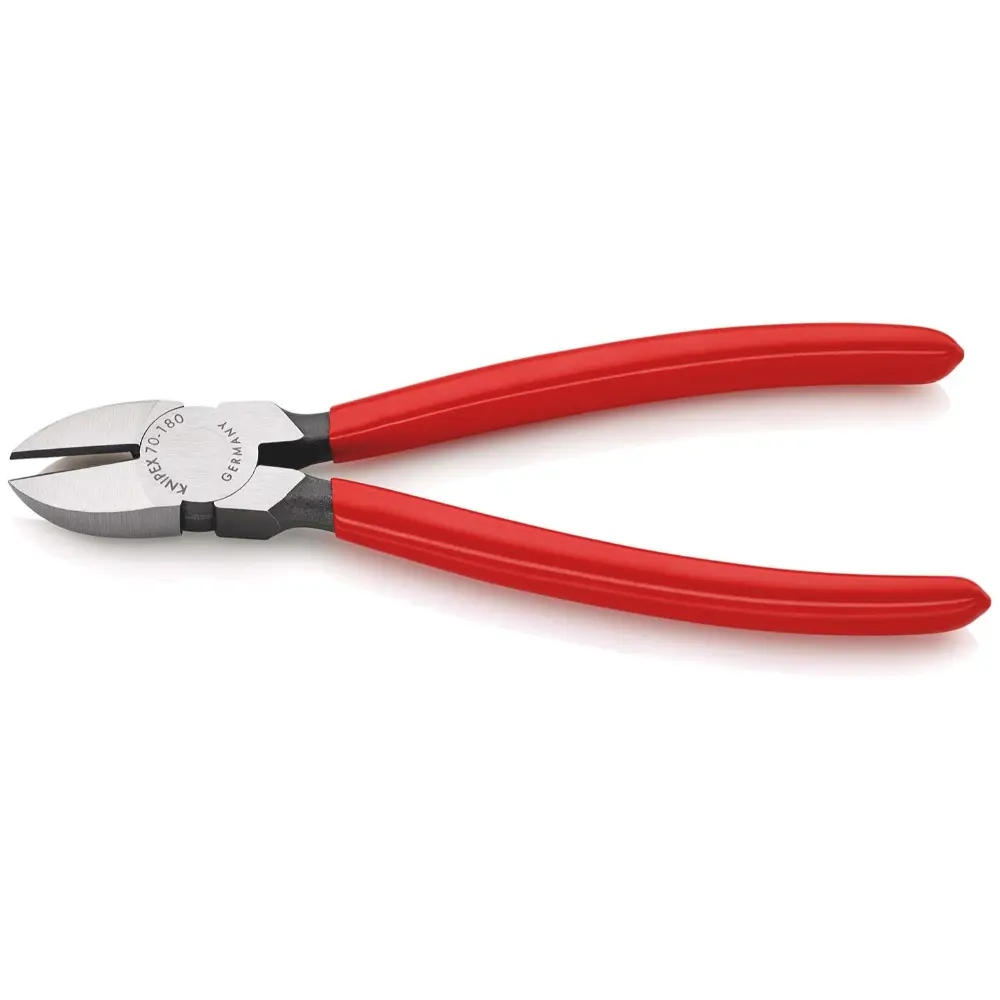 KNIPEX Seitenschneider mit Kunststoff überzogen schwarz atramentiert 180 mm