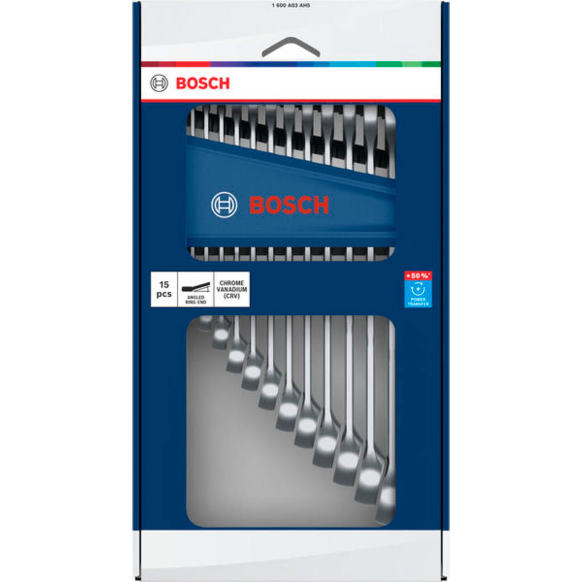 Bosch Ring-Maulschlüssel-, 6-21 mm, 15-teilges Set