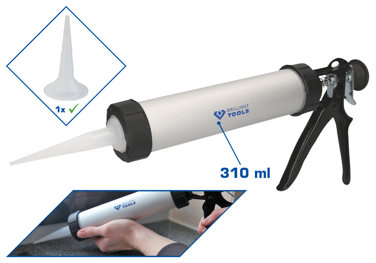 Brilliant Tools Kartuschen-Pistole, 310 ml - BT094901