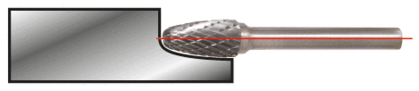 KS Tools HM Rundbogen-Frässtift Form F