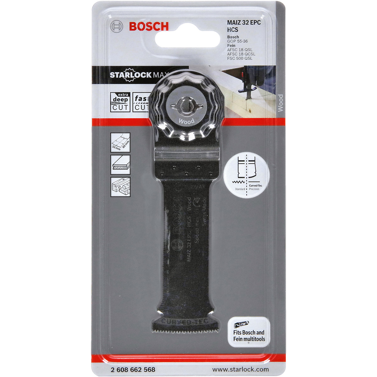 Bosch HCS Tauchsägeblatt MAIZ 32 EPC Wood, 80 x 32 mm, 1er-Pack