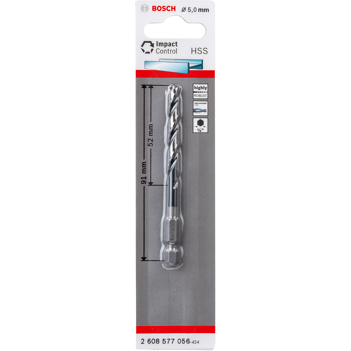 Bosch HSS Spiralbohrer Impact Control mit Sechskantschaft