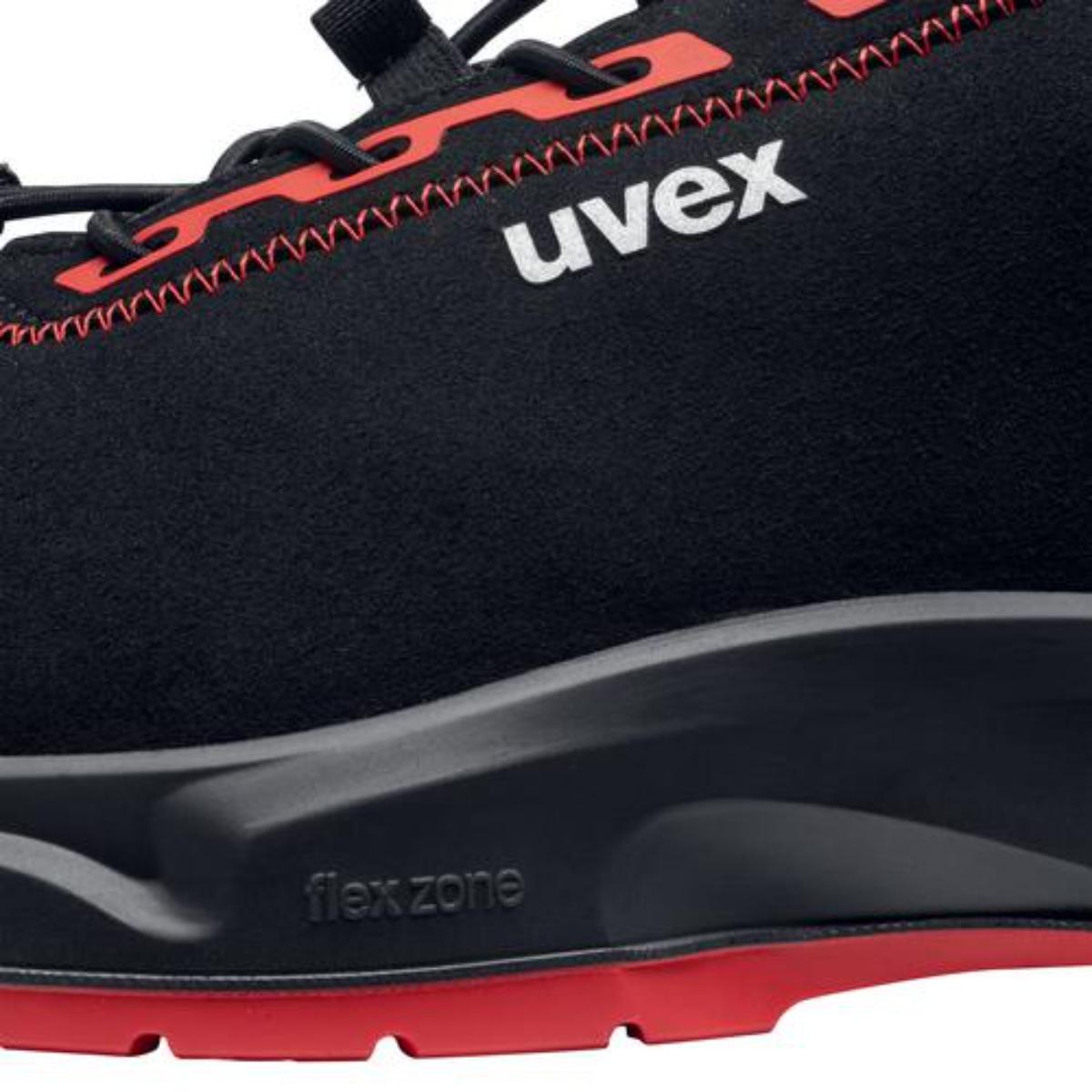 uvex 1 x-craft Sicherheitsschuh Halbschuhe S3L, schwarz/rot